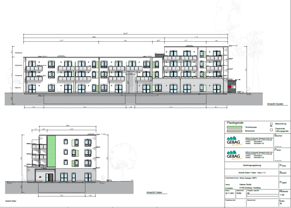 Ansichten Bauplan Hagener Straße Haus 1 Halener Straße